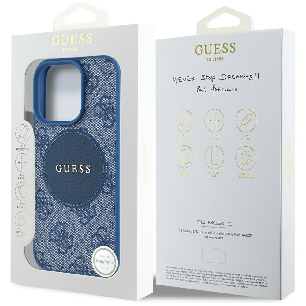 Guess 4G Circle Classic Logo Case        Magsafe For iPhone 16 Pro Blue