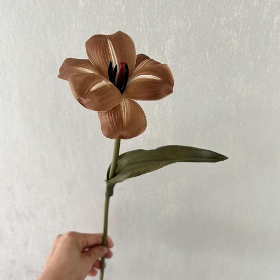 Artificial Flower 17 Inch Long Stem Faux Silk Blooming Tulip Flower for Vase Floral Arrangement Spring Home Table Kitchen Centerpiece