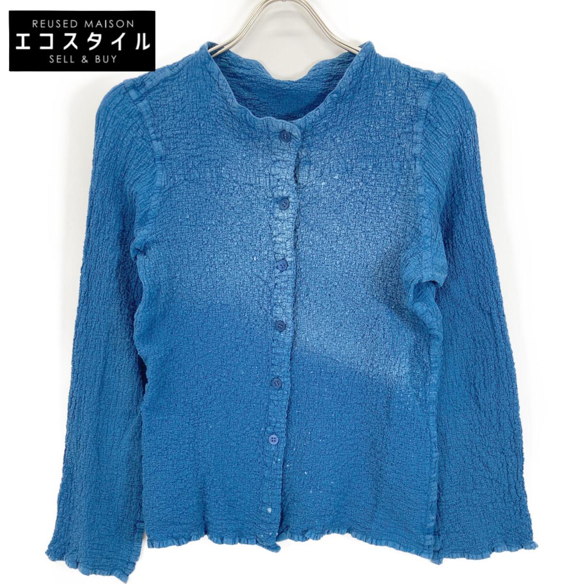 

MeISSEYMIYAKE MI52FO849 Blue collarless shirt tops Not written blueUsed
