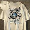 Vintage Eye Of Providence Tshirt Retro Graffiti Graphic Tee Oversized Streetwear Cotton Top Mystical Art Casual Shirt