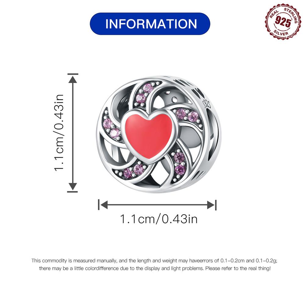 Perlen Kupfer Charms Original Drehendes Herz Perlen Passend für Armband Schmuck Diy Frauen Feines Geschenk Zubehör