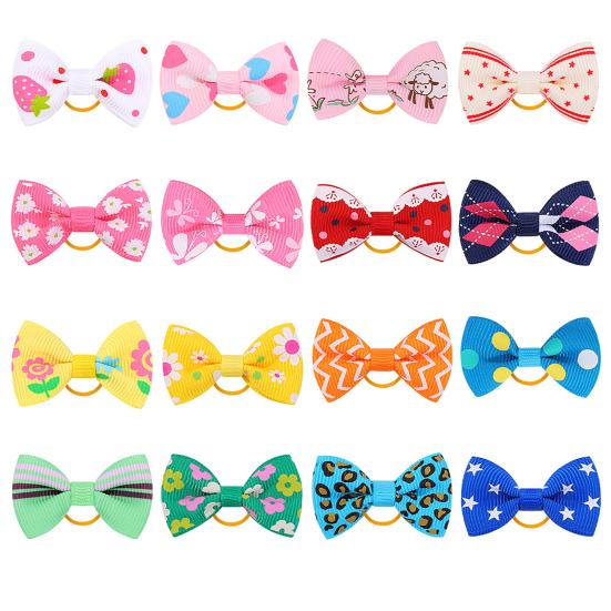 Pet Small Hair Bows with Rubber Bands Handmade Hair Bowknot Pet Accessories for Dog Puppy And Cat Grooming Supplies