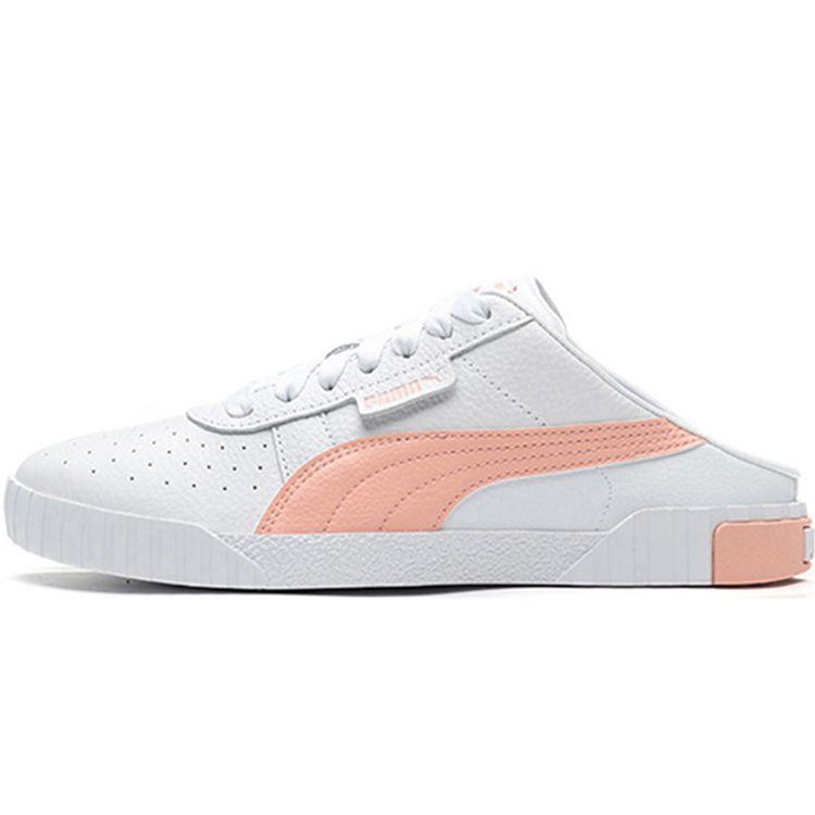 Puma Cali Series Lo Slip On Mule Retro Low Top Skate Shoes Women Sneaker Pink Peach White 370484-06