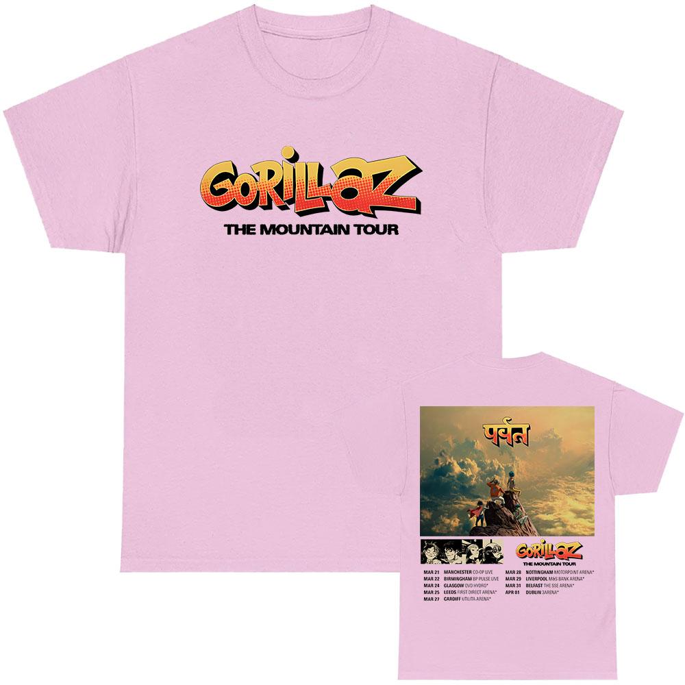 

Gorillaz The Mountain Tour 2026 Футболка Короткий Рукав Вільна Чоловіча/Жіноча Футболки Мода Вільний Унісекс Вуличний Одяг Хіп-Хоп Одяг M