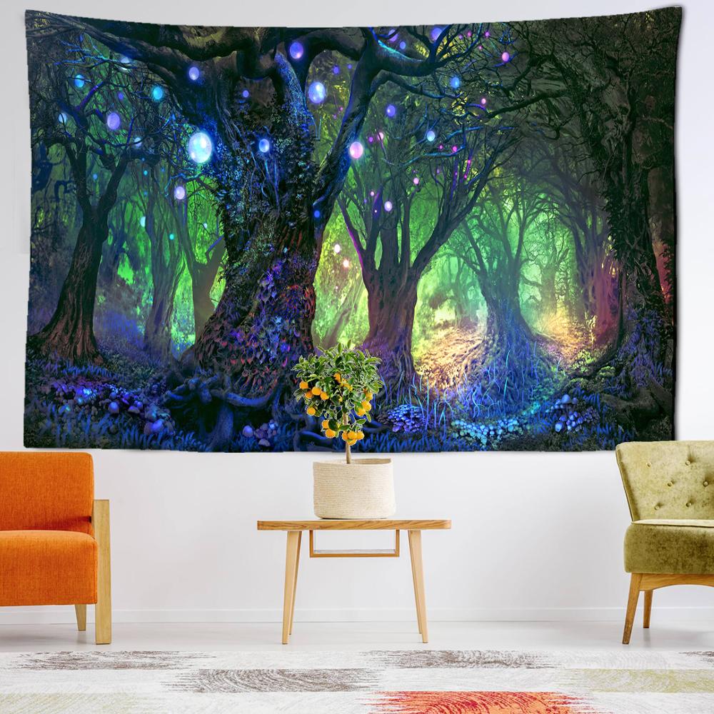 Bubble Forest Tapestry Wall Hanging Minimalist Art Bohemian Mysterious Hippie Tapiz Witchcraft Room Home Decor