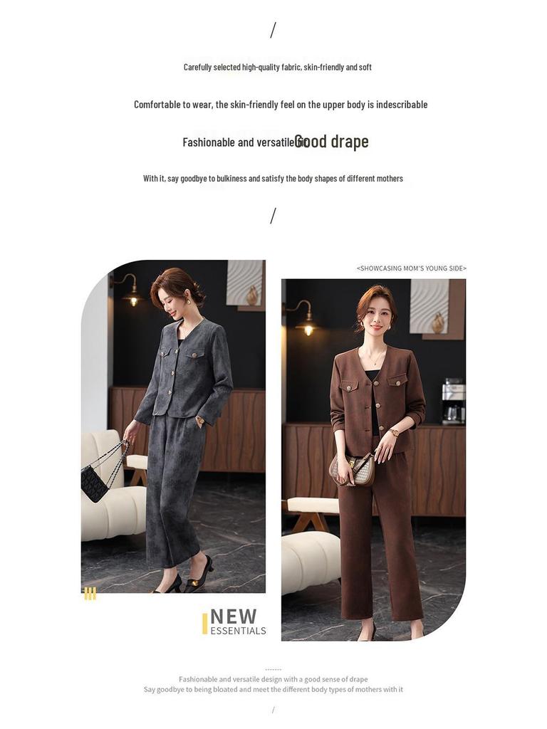 Damen Frühlingsblazer & Cardigan Set: Eleganter Zweiteiler für Mittelalte und Ältere