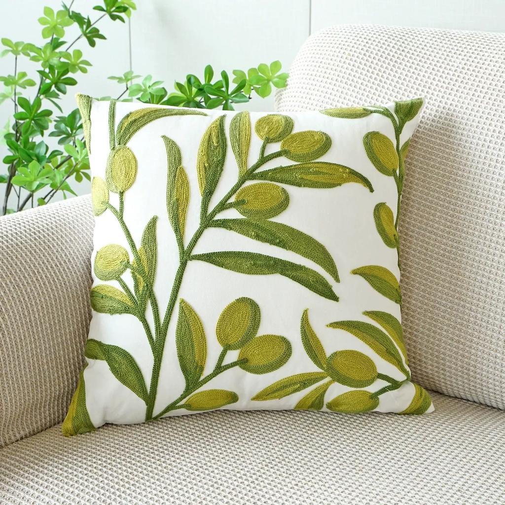 45X45Embroidery Pillowcase Pillow Cover Luxury Flower Nordic Vintage Style Cushion Covers Home Living Room Sofa Couch Seat Decor