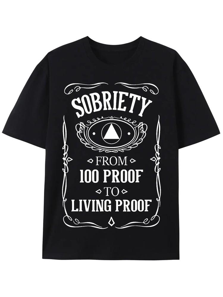 Living Proof-годовщина трезвости АА НА футболка для выздоравливающих S