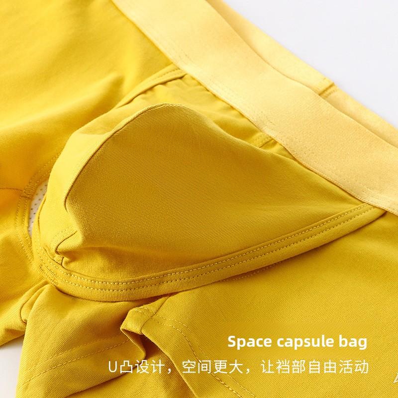 Boxers pour hommes Printemps et Été Couleur Unie U Convexe Séparé Espace Silo Coton Respirant