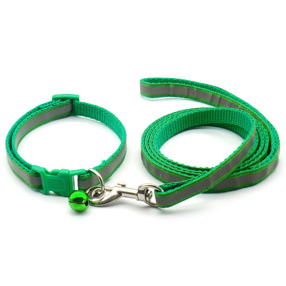 24set Adjustable Reflective Collars With Leash Cat Traction Rope Outdoor Dog Walking Anti-lost Pet Lead Supplies