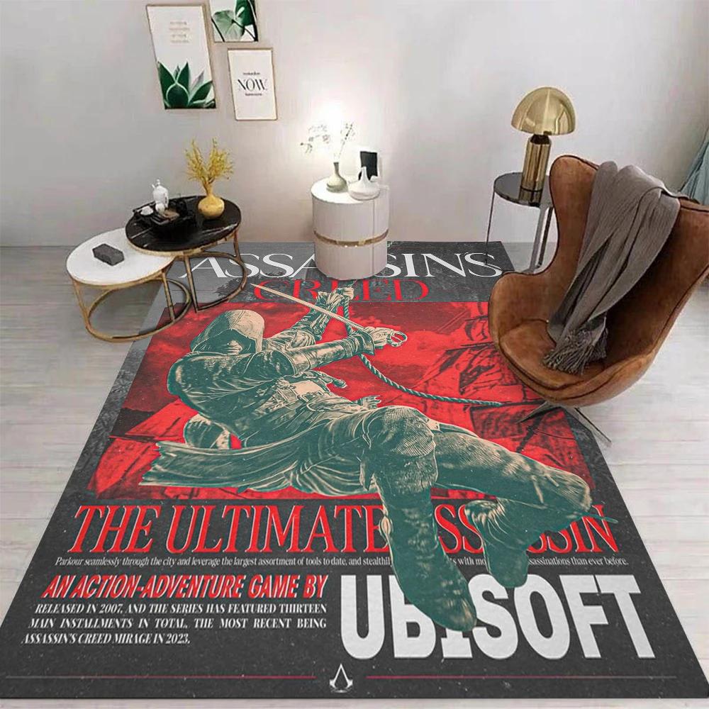 Assassins Creed 3D Printed Carpet for Living Room Decor The Game Leap of Faith Gaming Bedroom Area Rug Aesthetic Decor Foot Mats