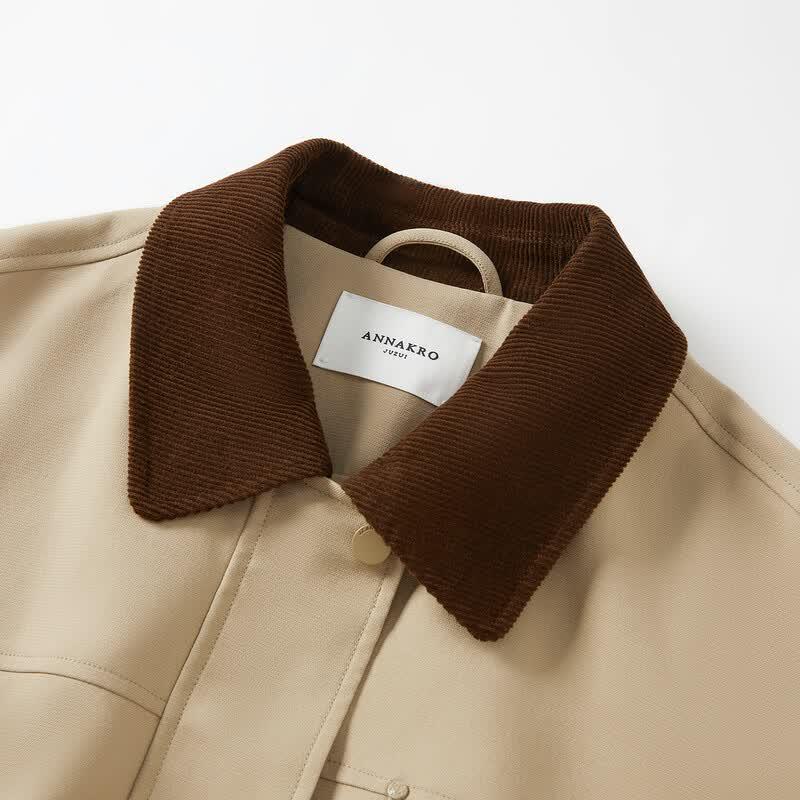 Jiu Zi Anna Kou Barn Style Lapel Waist Trench Coat