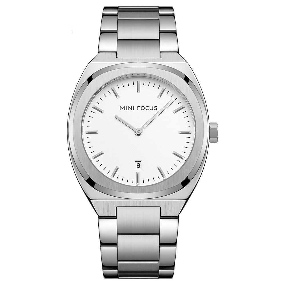 

Модные и стильные мужские часы с японским механизмом, календарем, двойным кругом, водонепроницаемые, стальной браслет