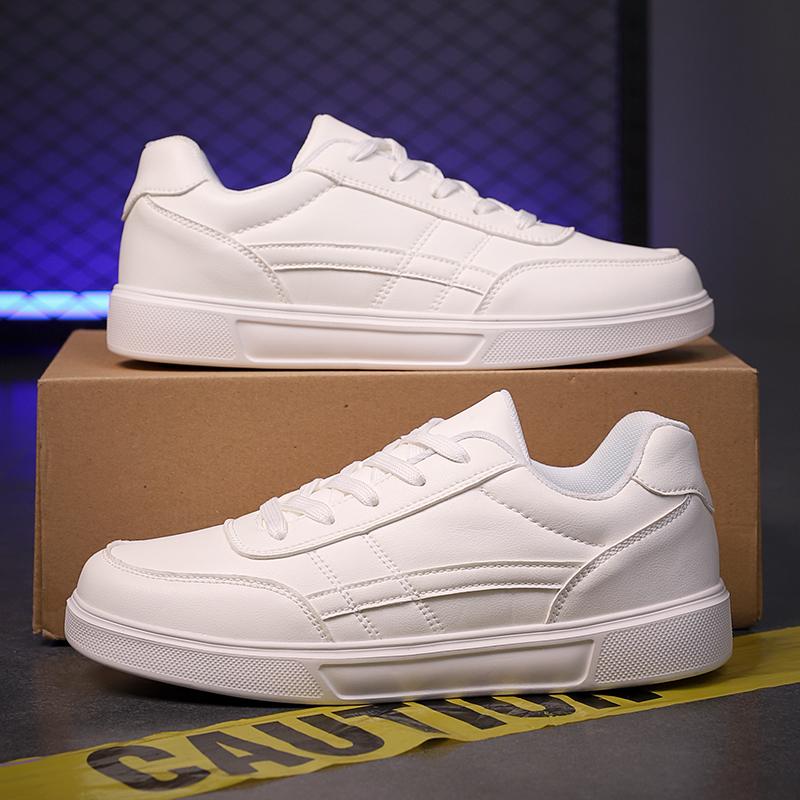 YRZL Men's Sneakers White Lightweight Casual Skate Shoes Breathable Non-Slip Athletic Walking Running Couple Sneakers