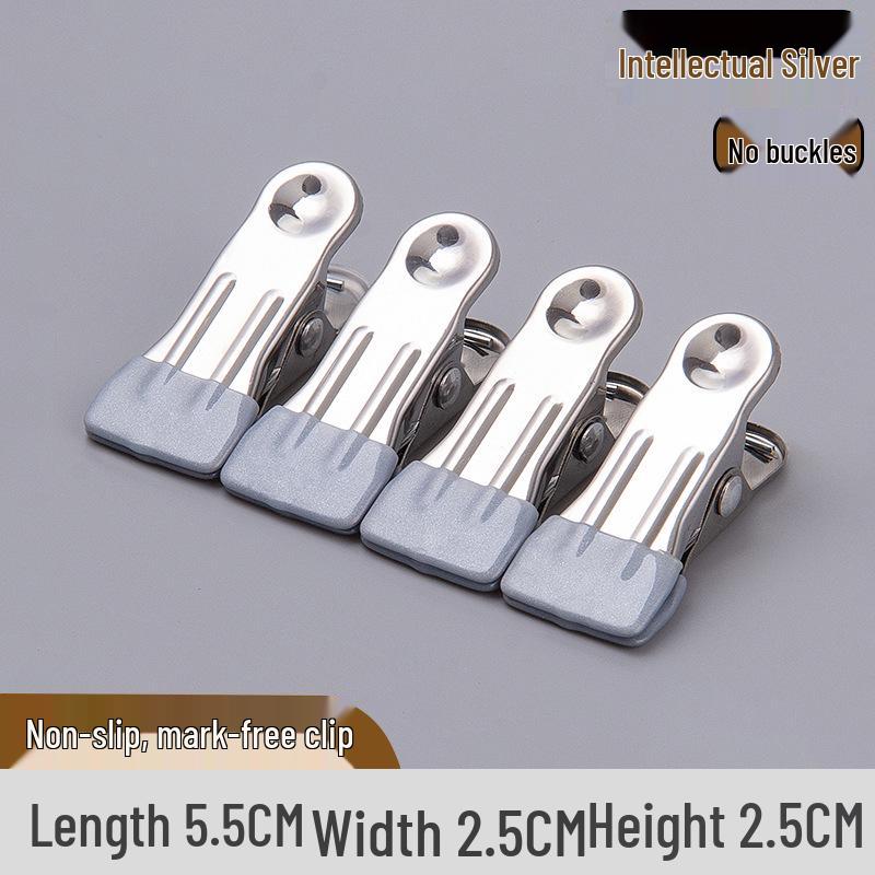 Rustproof Stainless Steel Non-Marking Sock Clips for Dorm & Household Drying.