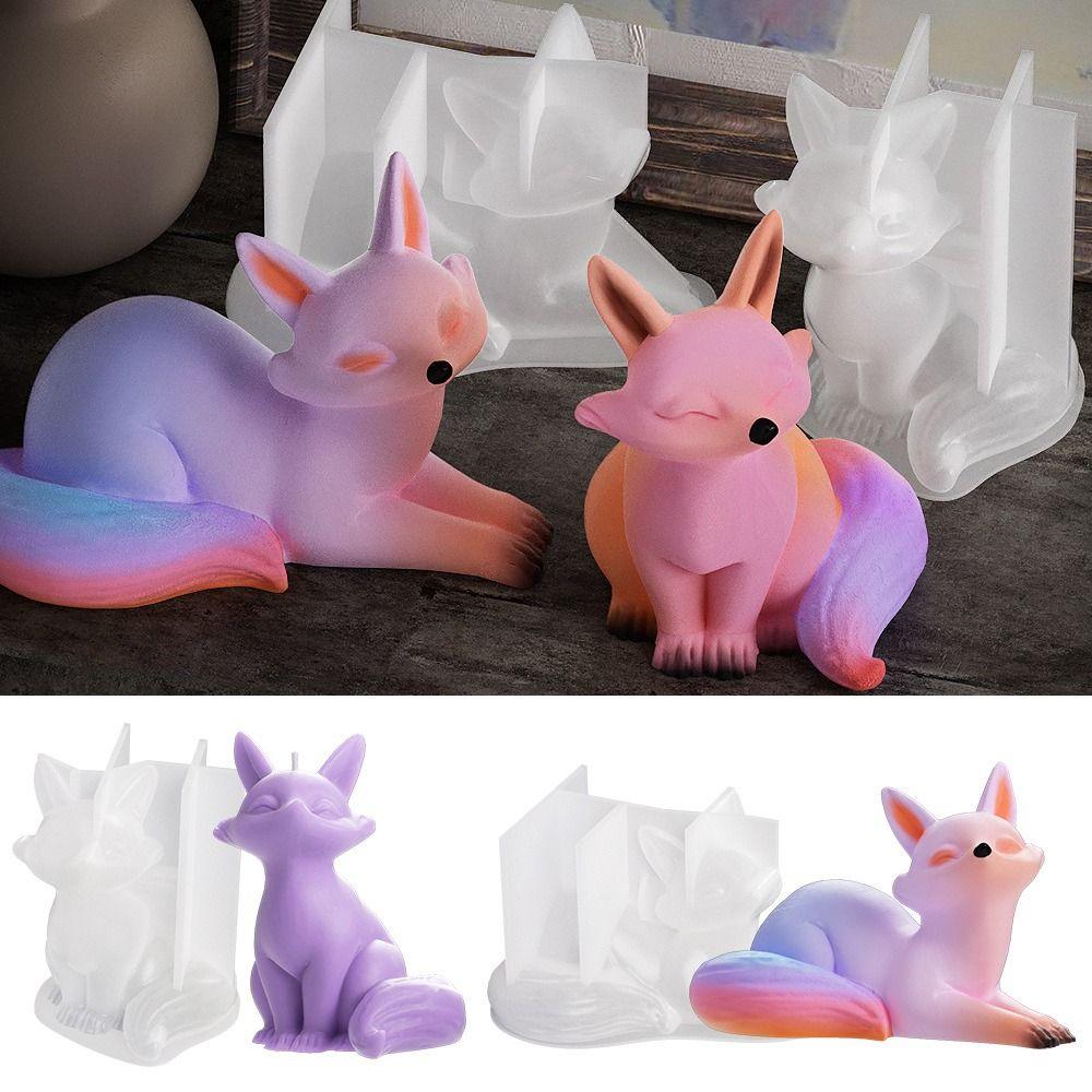 DIY Craft Cartoon Fox Mold Silicone Scented Candle Mold New Art Wax Mould