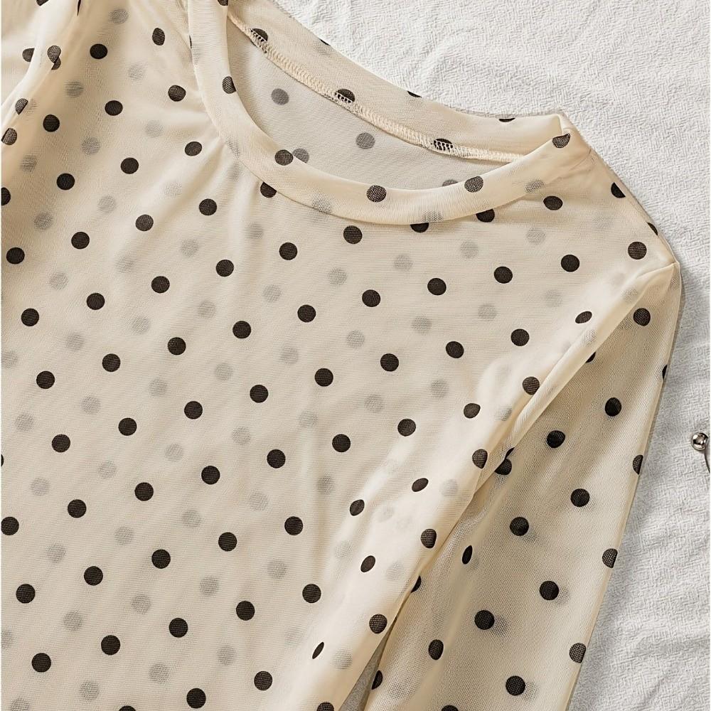 Leopard Long Sleeve T-Shirt Transparent Y2k Crop Top Breathable Mesh Top Social Events