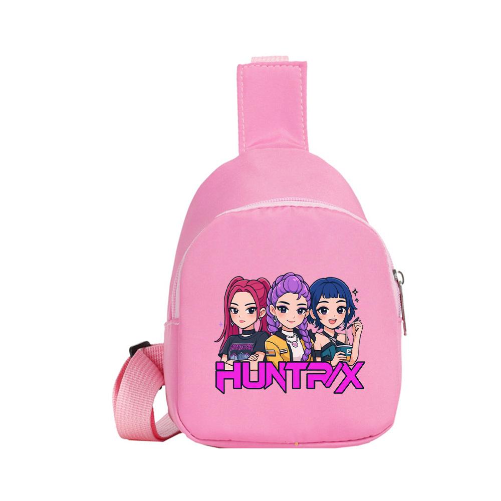 Cartoon Anime K-Pop Demon Hunters Printed Kawaii Chest Pack for Boy Girl Shoulder Bag Student Portable Crossbody Pouch Christmas Gift