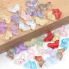 50pcs Butterfly Glass Beads 15x8mm Colorful Lampwork Loose Beads For Jewelry Making DIY Bracelets Necklace Keychain Accessories
