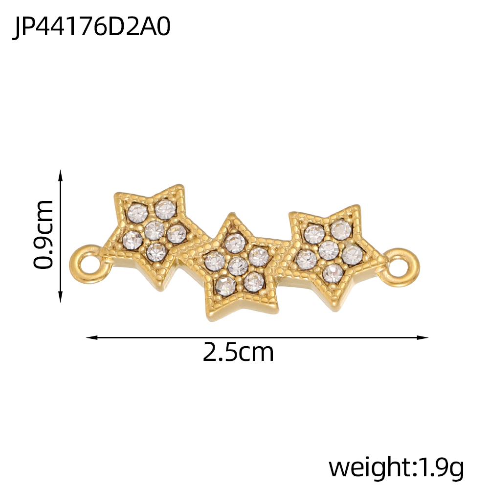 CARLIDANA DIY Baroque Zircon Heart Star Handmade Accessories Charm Stainless Steel Gold Plated Pendant Fashion Jewelry Making