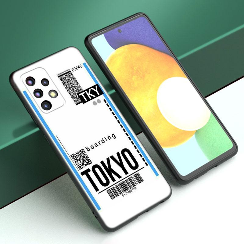 Travel Ticket Label Paris Phone Case For Samsung A21 A30 A50 A52 S A13 A22 A23 A32 A53 A73 5G A11 A12 A31 A33 A51 A70 A71 A72