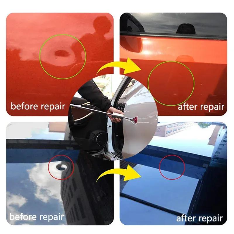 Universal Car Dent Puller Metal T Dent Repair Tool Auto Repair Sheet Metal Kit Slide Hammer Reverse Hammer Glue +18pcs Glue Pull