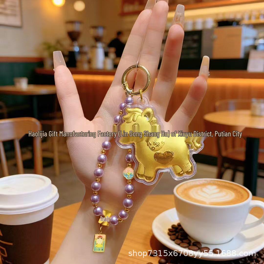 Shuibei 999 Pure Gold 20mg  Princess Please  Wealth Bag Pendant for Phone or Keychain