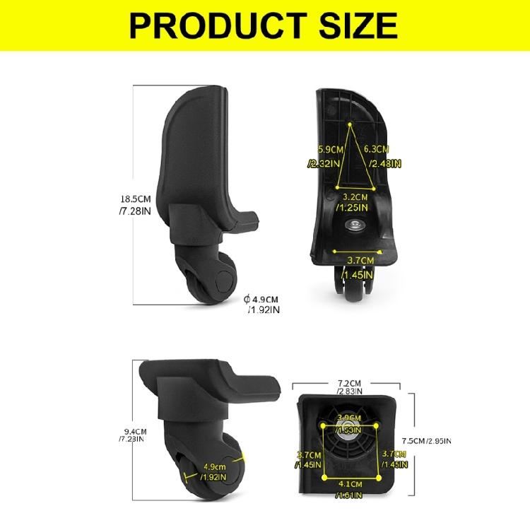 Ersatz Gepäckrad Reparatur Koffer Tasche Teile Spinner Räder Rollen Reisekoffer Rolle Ersatzteile Schwarz