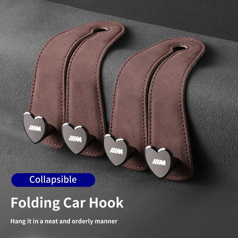 2025 Hot Car Seat Back Double Hooks Fur Auto Accessories For BMW F48 F39 G01 G02 G05 G30 G32 F20 X1 X2 X3 X4 X5 F10 F30 F15 F16 marrone
