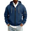 Men's Solid Color Zipper Hooded Cardigan Jacket Men's Sports Large Size Casual Sweatshirt Jacket
