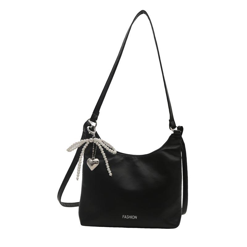 

Простая и универсальная сумка для поездок на работу на одно плечо, женская, летняя, 2024 года, новая, фактурная, большая вместительная, модная сумка-мессенджер чёрный