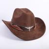 New Color Western Cowboy Hat Men's and Women's Commuting Versatile Simple Wind Wide Brim Top Hat Sun Hat