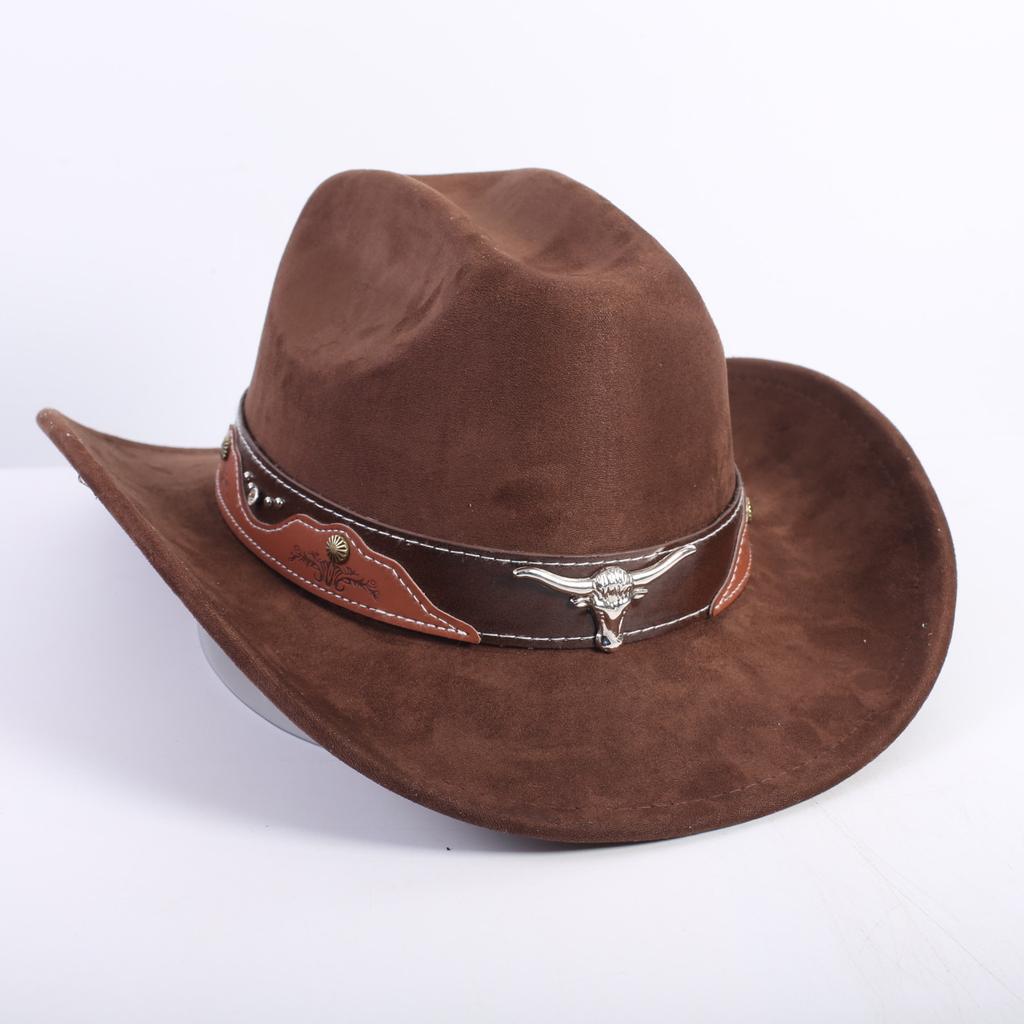 New Color Western Cowboy Hat Men's and Women's Commuting Versatile Simple Wind Wide Brim Top Hat Sun Hat