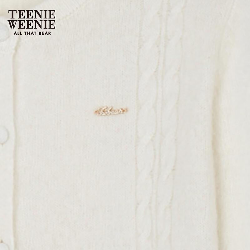 Teenie Weenie Women's Crew Neck Cable Knit Cardigan