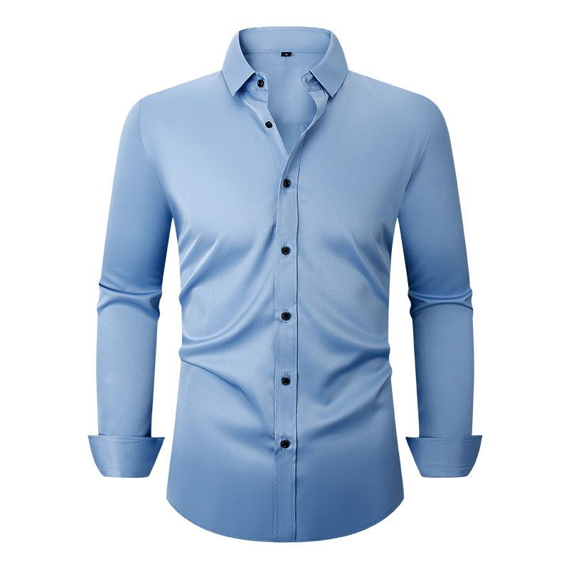 Men’s Wrinkle-Resistant Stretch Long Sleeve Dress Shirt