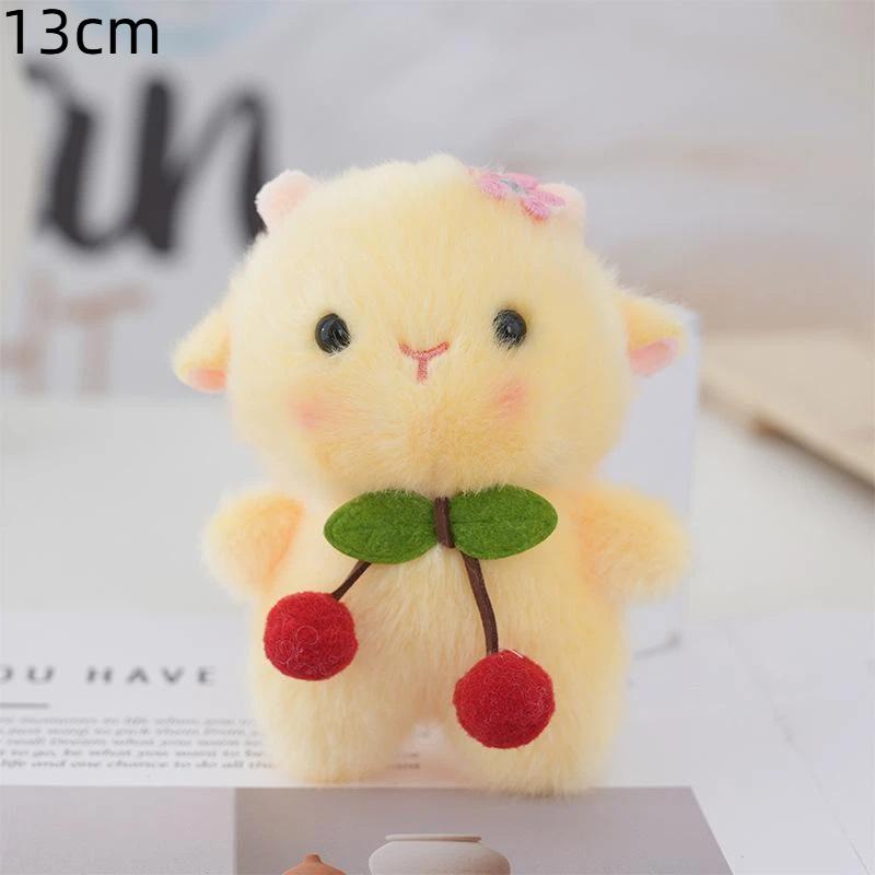 Soft Fluffy Sheep Stuffed Keychain Lovely Lace Skirt Animal Pendant for Kids Purse Accessory Party Gifts