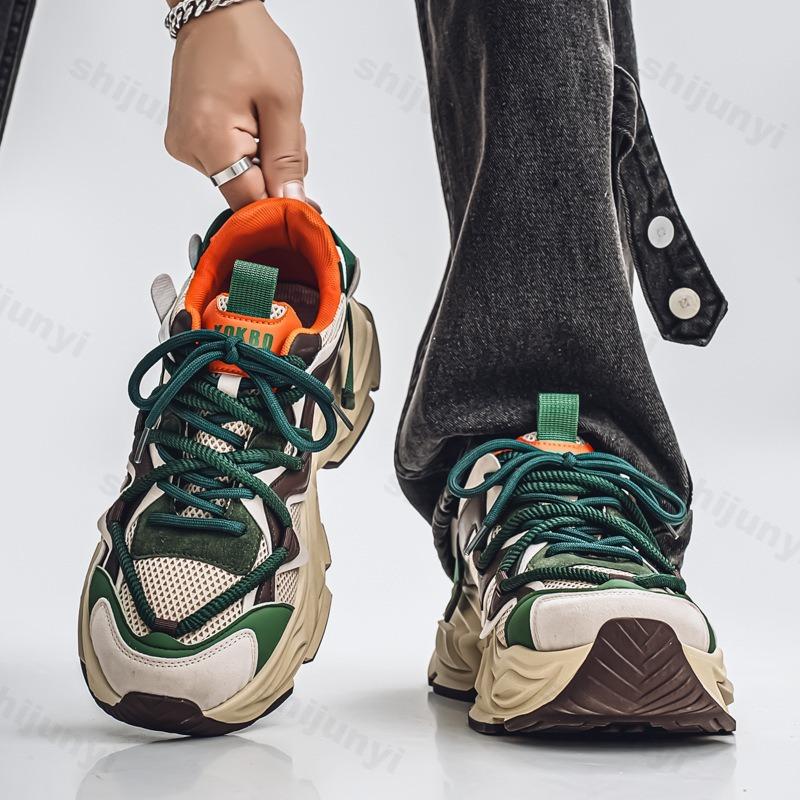 Fashion Men's Fashion Trend Low Top Casual Thick Soled Shoes 2025 Autumn New Mesh Breathable Comfortable Versatile Niche Chunky sneakers