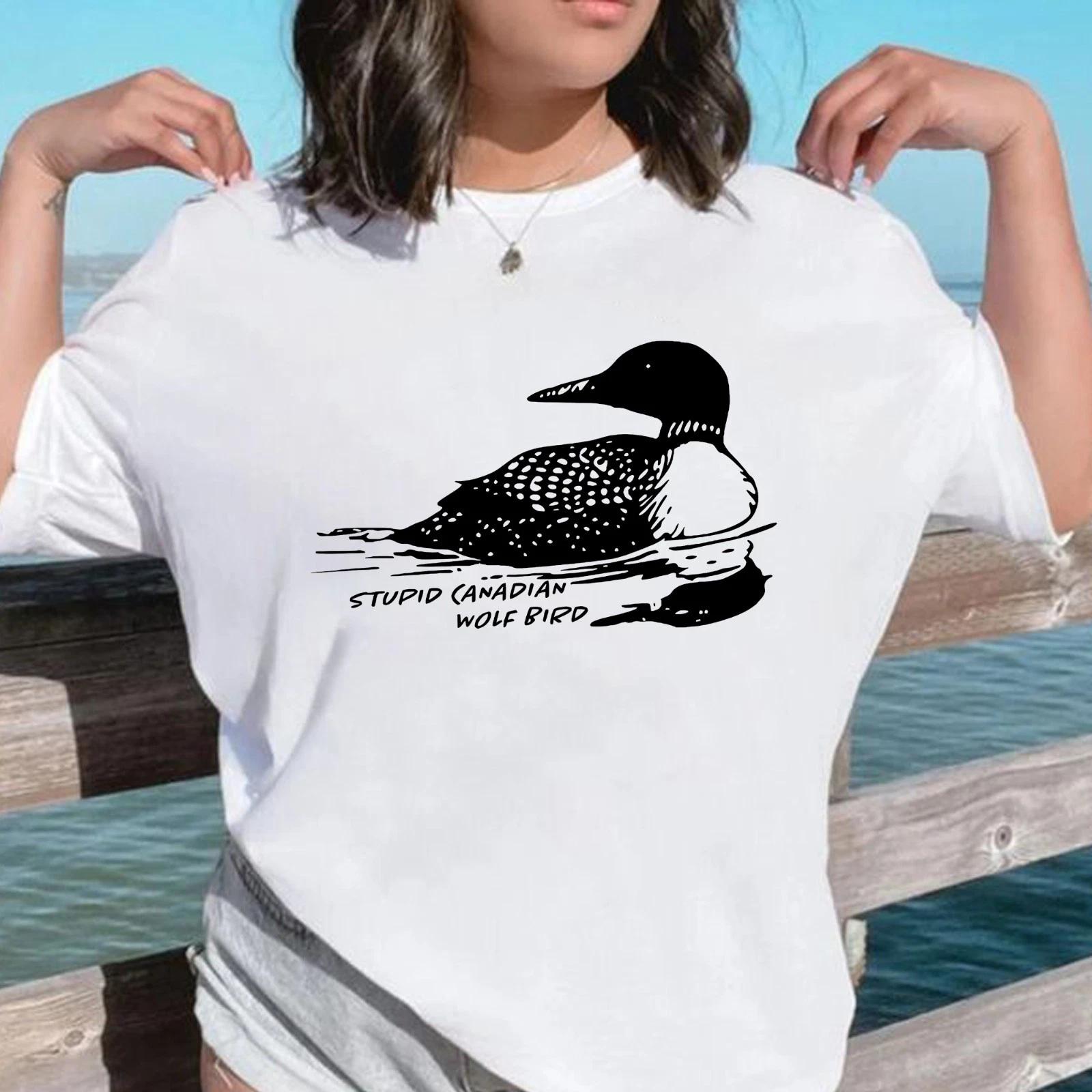 Stupid Canadian Wolf Bird Tee, Funny Heated Rivalry Bird Tee, Hockey Romance S
