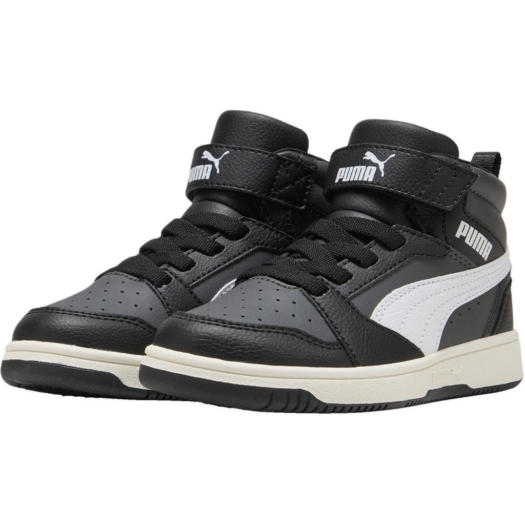 Puma Rebound V6 Synthetic Leather PS JR Comfortable Versatile Non-Slip Mid-Top Sneakers Kids Sneakers Black 393832-29
