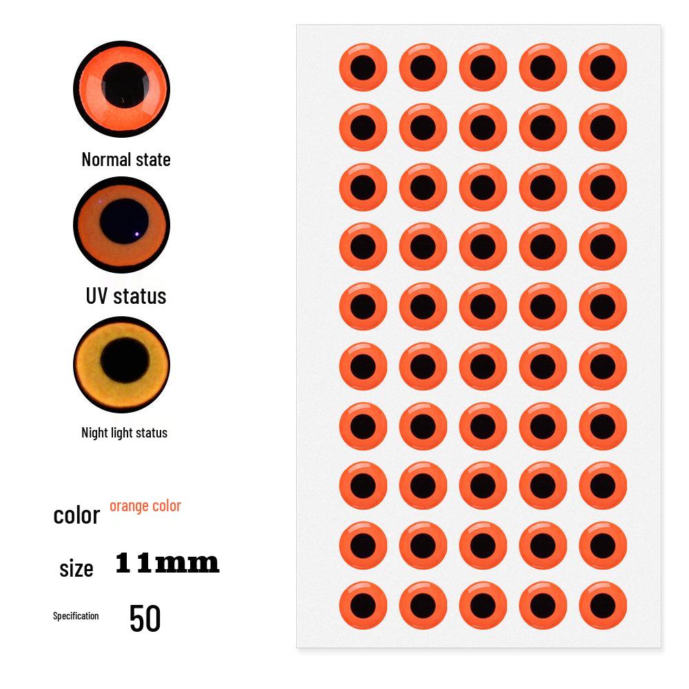 50-Pack 3D Luminous Bionic Fish Eyes for Fly Fishing and Fly Tying