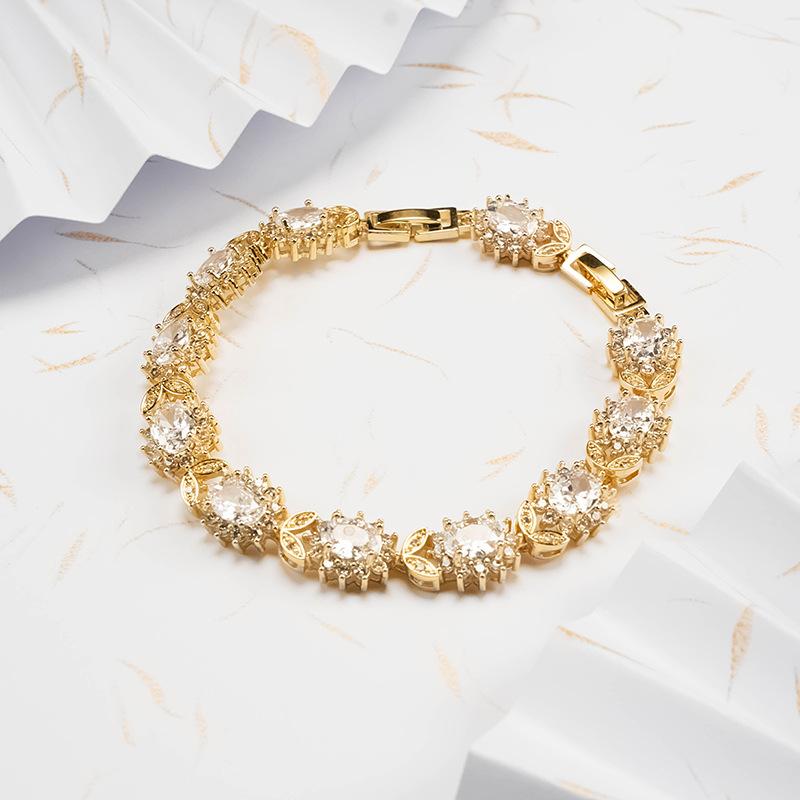 2026 Zircon Bracelet, Versatile Fashion Light Luxury Men's and Women's Gold-plated Crystal Bracelet, Jewelry Silver Jewelry.
