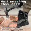 Waterproof Steel Toe Work Boots for Men - Anti-Smash Safety Shoes, Construction Protective Boots Anti-Puncture Wear-Resisting