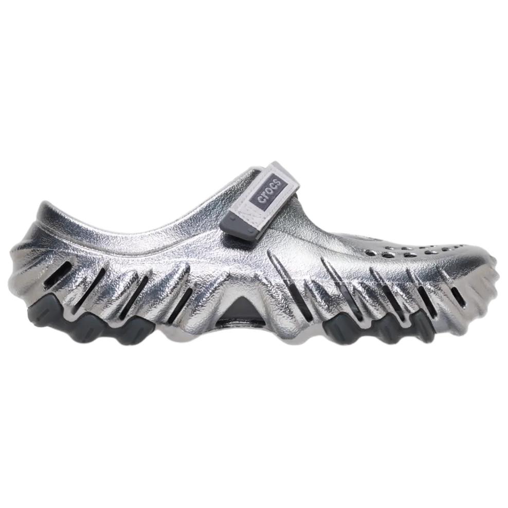 Crocs Echo Mary Jane Comfortable Versatile Fashion Clogs Women Clogs Silver 214110-1FS