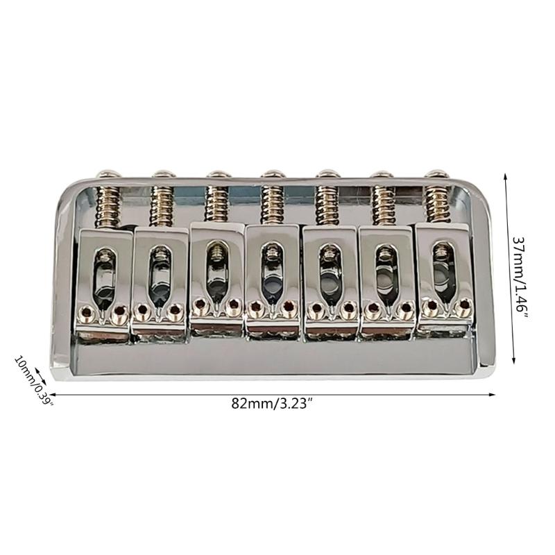 7 String Hard Tail Fixed Guitar Bridge with Screws & Wrench Top Load Tailpiece for Precisions Electric Instrument