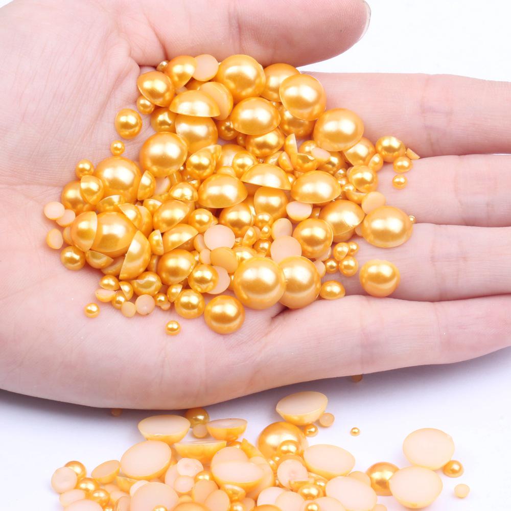 Colorful Flat-Bottomed Semi-Round ABS Imitation Pearls, 2-10mm, Mixed Sizes, 1000 Pieces for DIY Jewelry