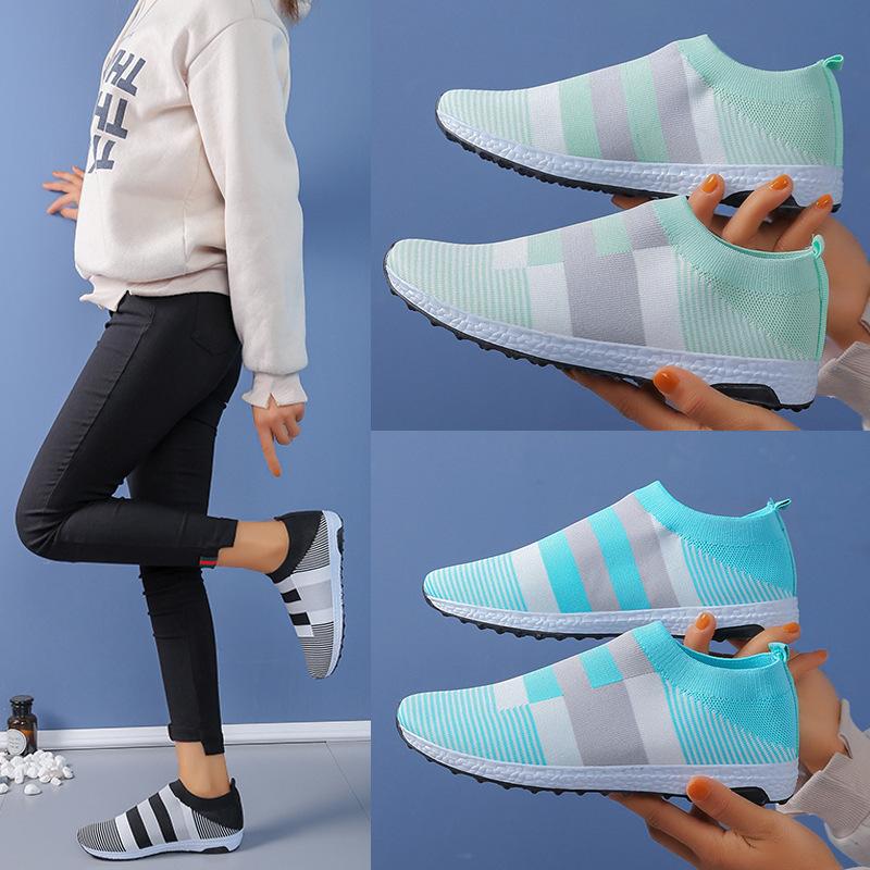 Große Größe neues Paar Fly-Woven Mesh Sport atmungsaktiv Herren- und Damen-Freizeitschuhe