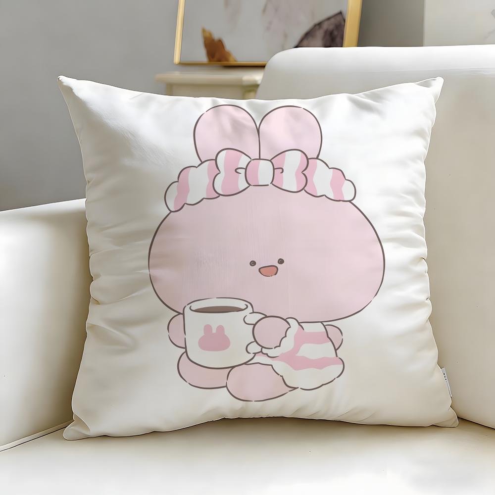 virtual character Asamimichaan Asleep Cushion Cover Soft & Easy-Wash Pillow Case – Versatile for Couch, Bed, Travel and Office