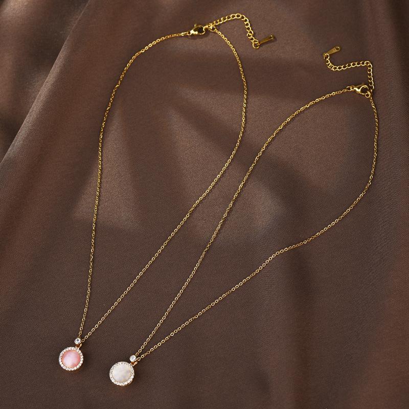 Stylish Titanium Simple Steel Choker Necklace With Gorgeous Cat Eye Pendant Stone