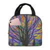 Forest Colored Fantasy Pattern Lunch Bags Insulated Bento Box Lunch Tote Leakproof Picnic Bags Thermal Bag for Woman Girl School
