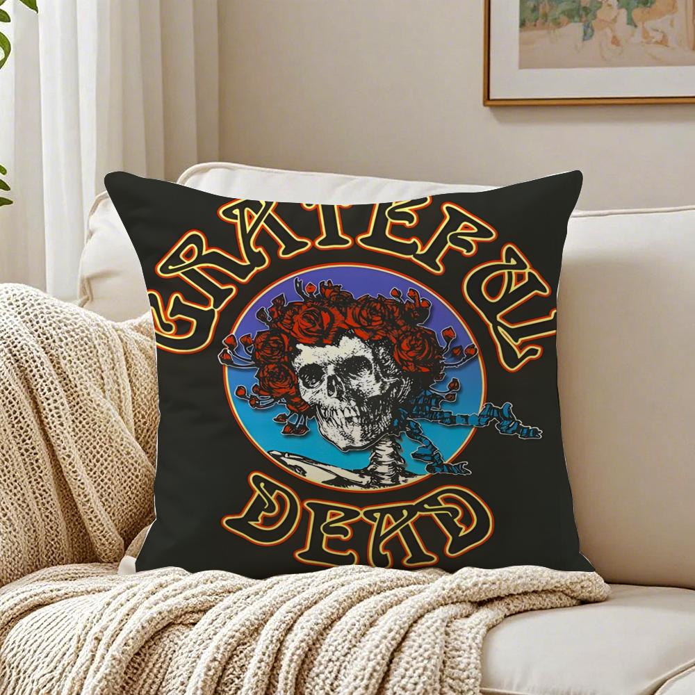 Psychedelic American Band GGrateful DDead Cushion Cover Pillowcase Antidustmite Living Room Sofa Decor Cushion Room